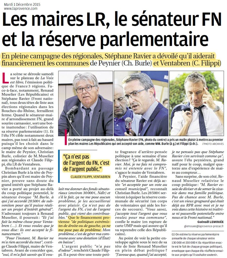 20151201-LaProvence-ReserveParlementaireFN